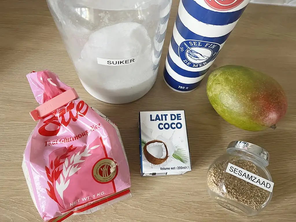 Mango sticky rice ingrediënten