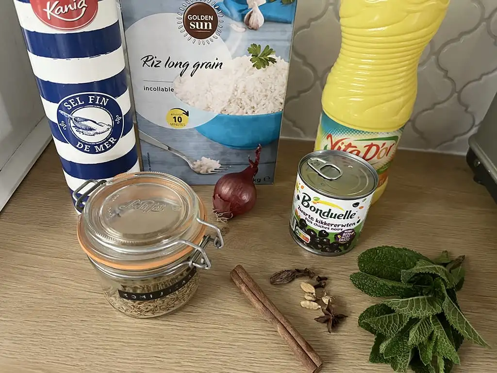 Indiase pilav ingrediënten