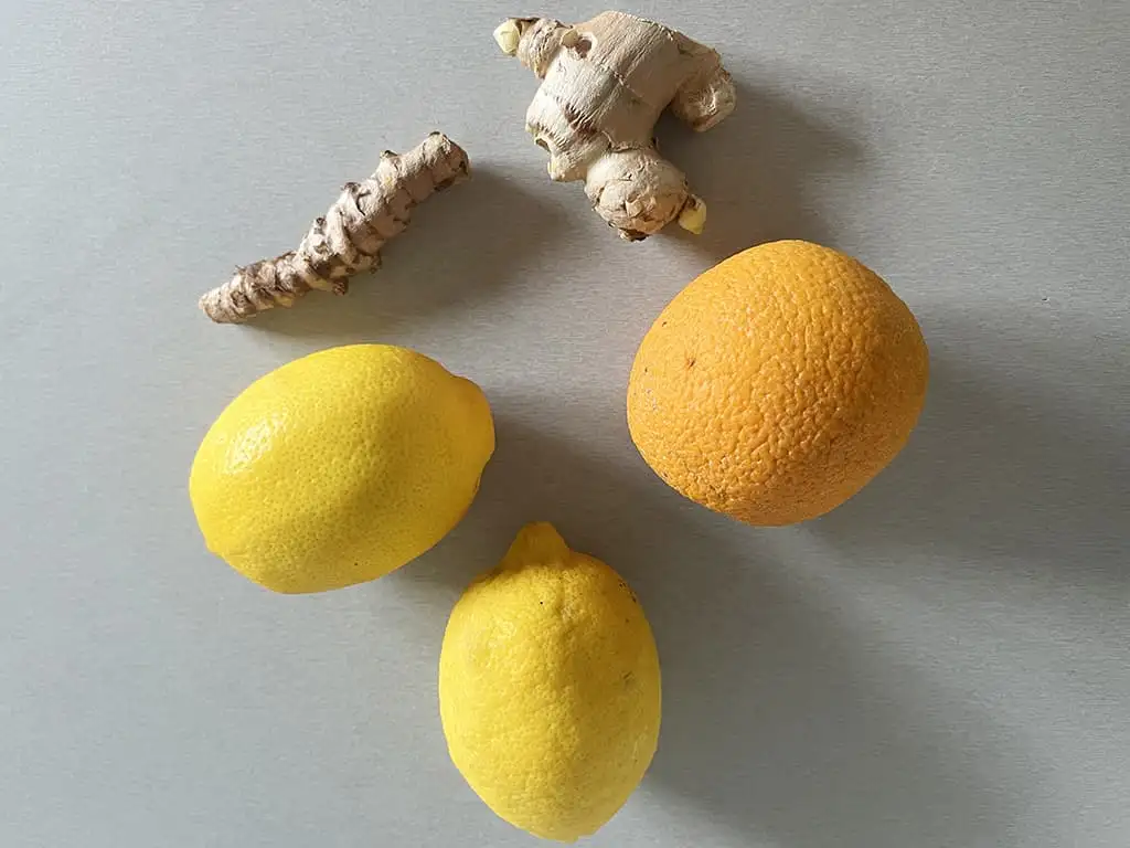 Zelf gember shots maken ingrediënten