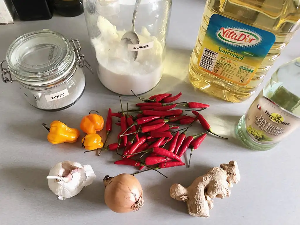 Zelf sambal maken ingrediënten