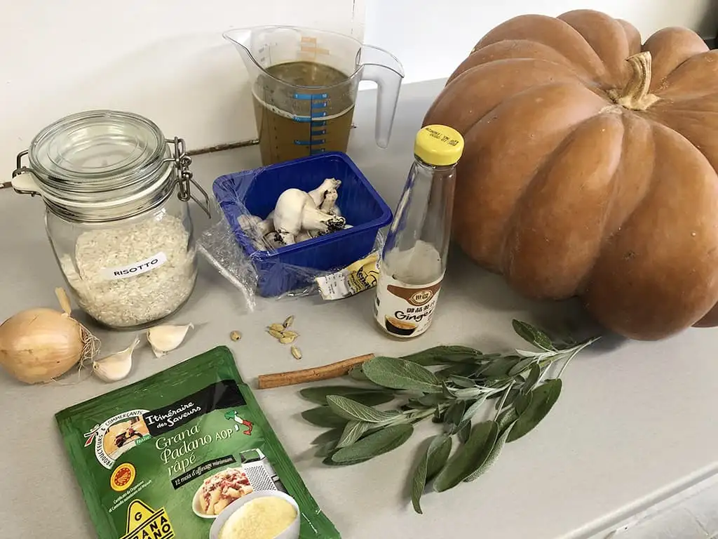 Pompoenrisotto met champignons ingrediënten
