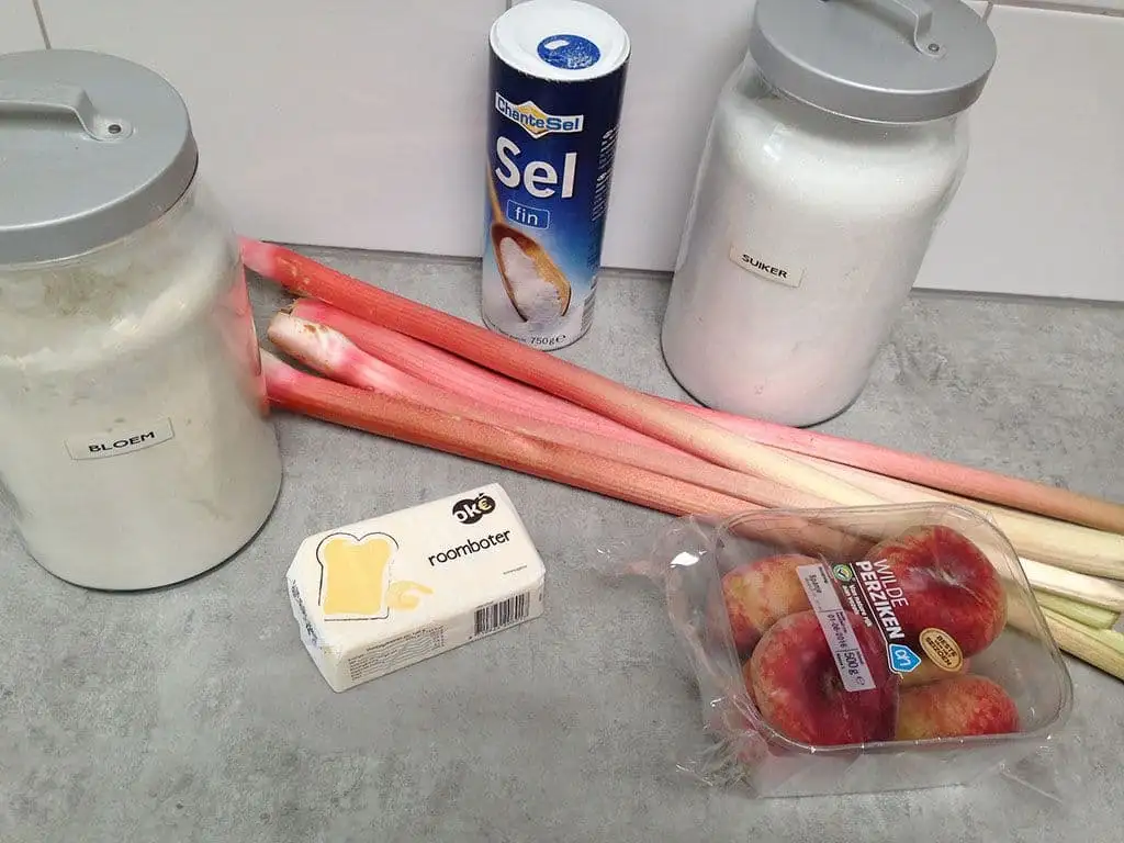 Rabarber en wilde perzik galette ingrediënten