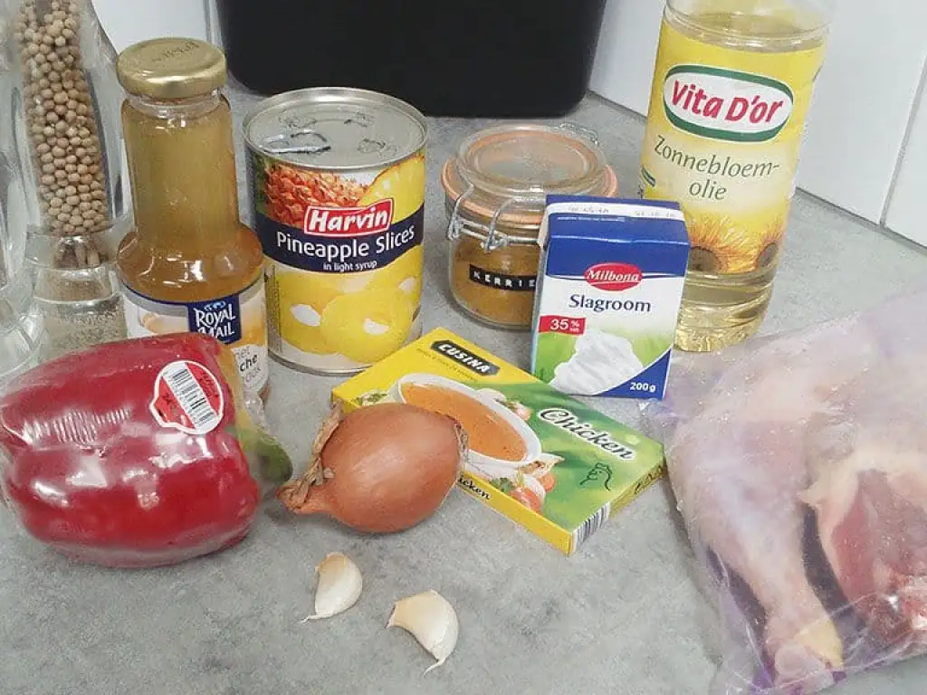 Kip kerrie met ananas ingrediënten