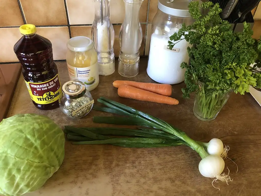 Klassieke coleslaw ingrediënten