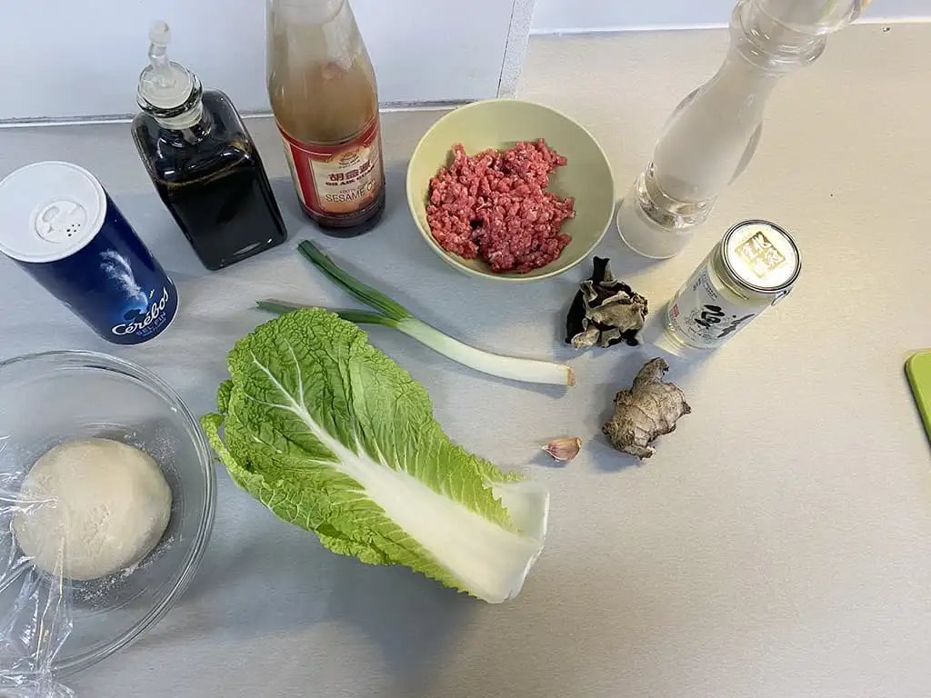 Gyoza met gehakt ingrediënten