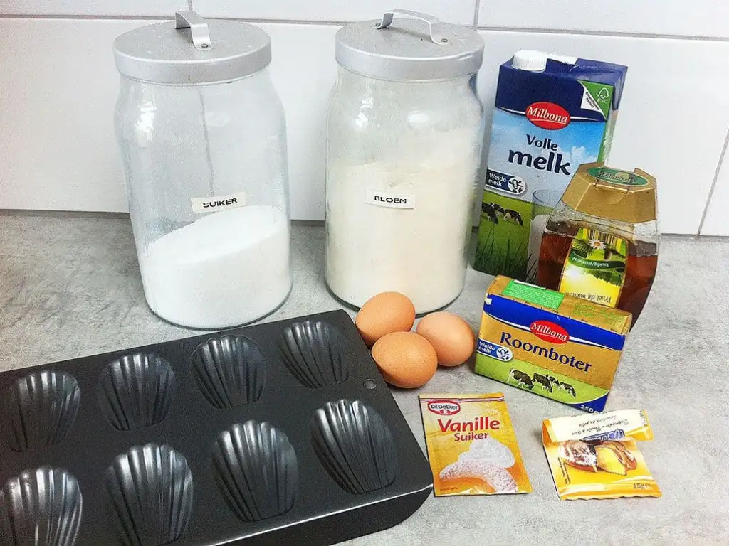Klassieke Franse madeleines ingrediënten