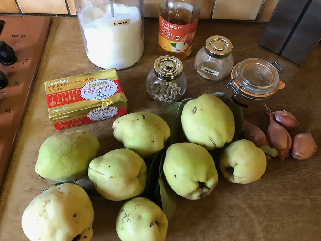 Chutney van kweepeer ingrediënten