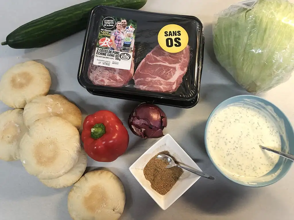 Broodje shoarma ingrediënten
