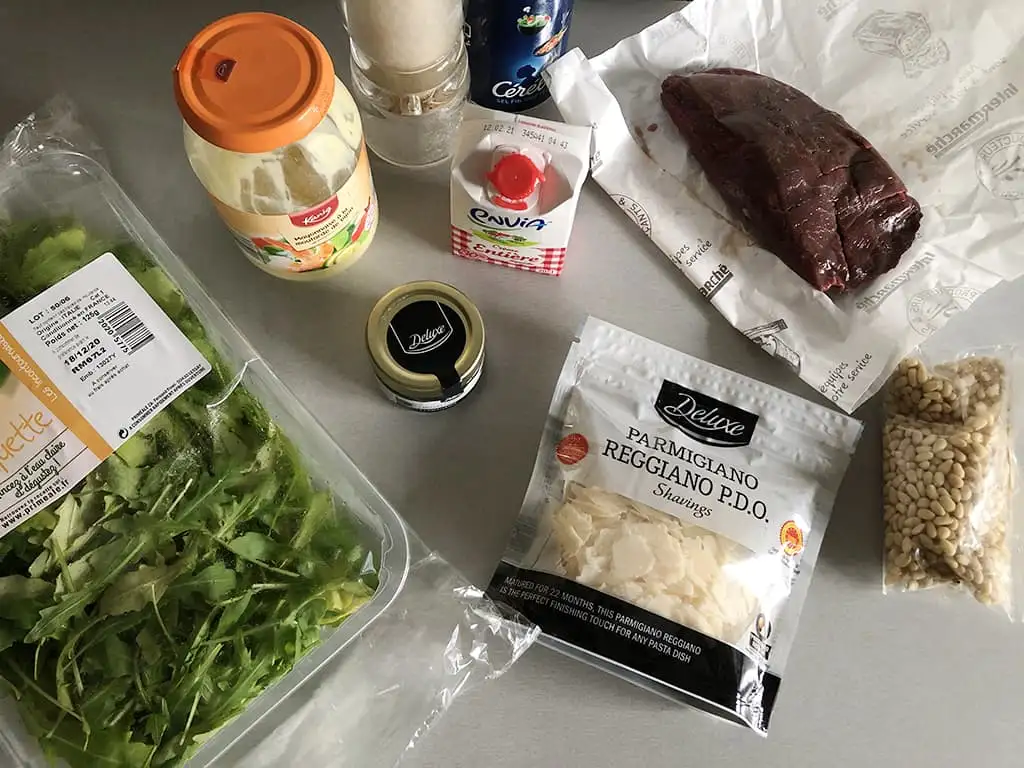 Klassieke carpaccio ingrediënten