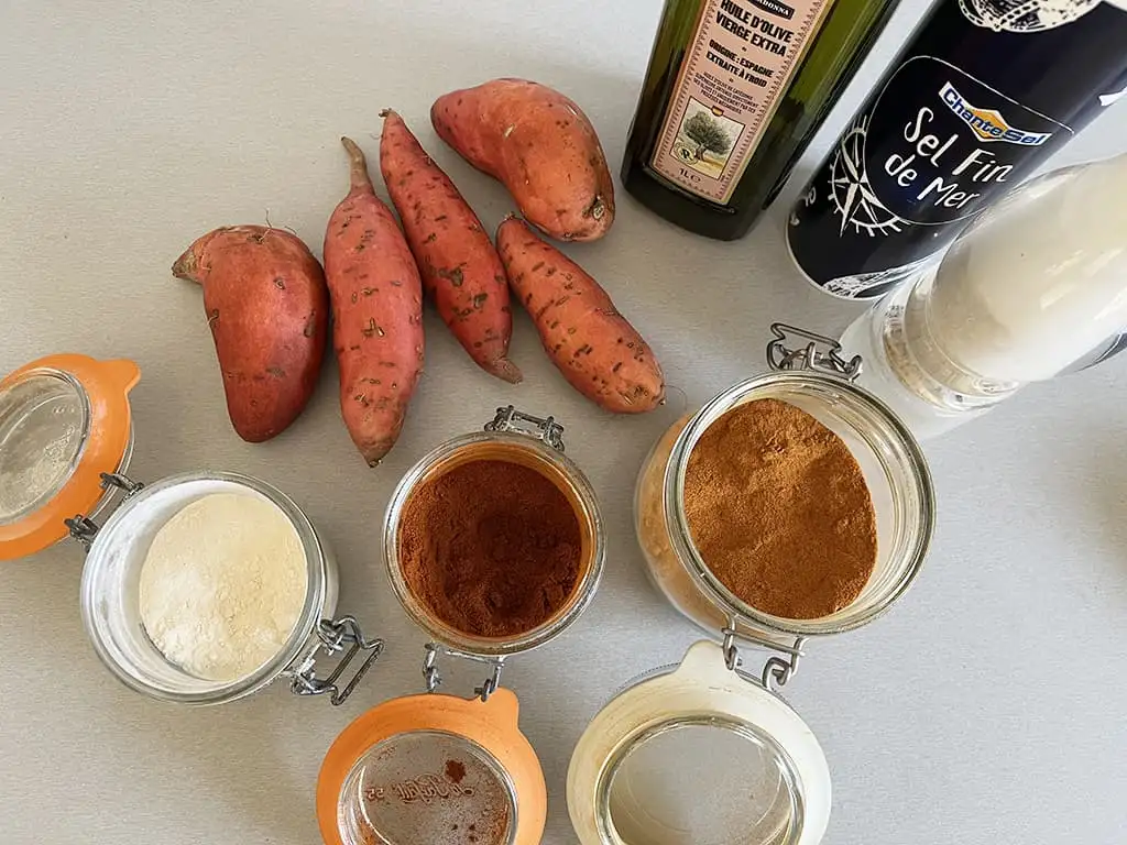 Knapperige zoete aardappelfriet uit de airfryer ingrediënten