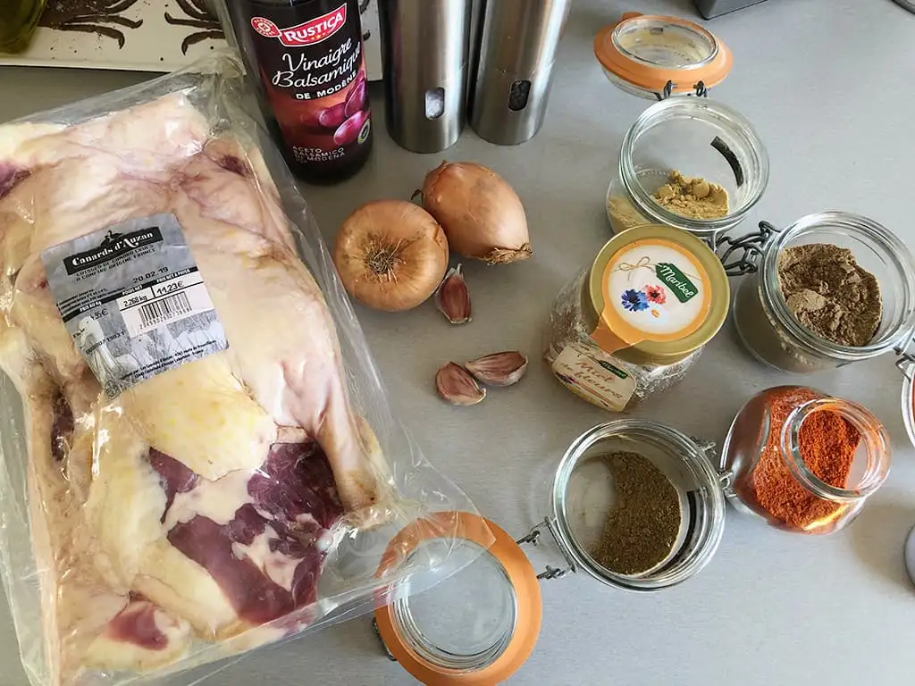 Kruidige eendenbouten ingrediënten