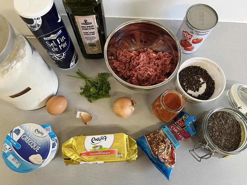 Turkse manti ingrediënten