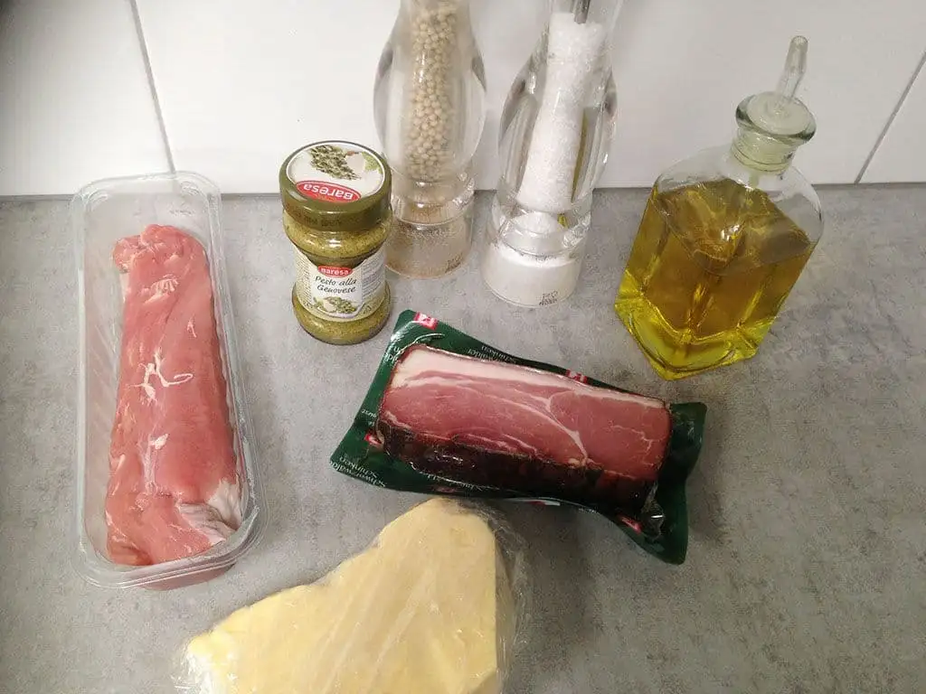 Varkenshaas met pesto en schwarzwalder schinken ingrediënten