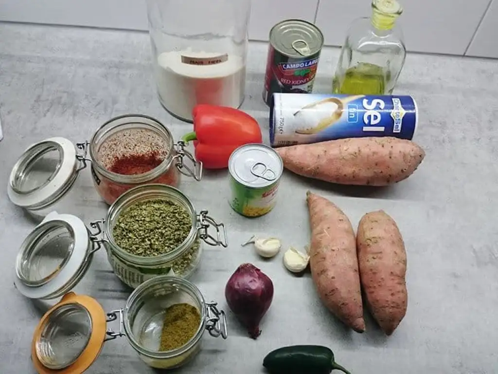 Gebakken zoete aardappel nachos ingrediënten