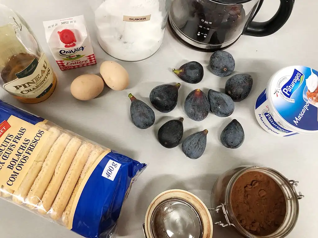 Mini tiramisu met vijgen ingrediënten