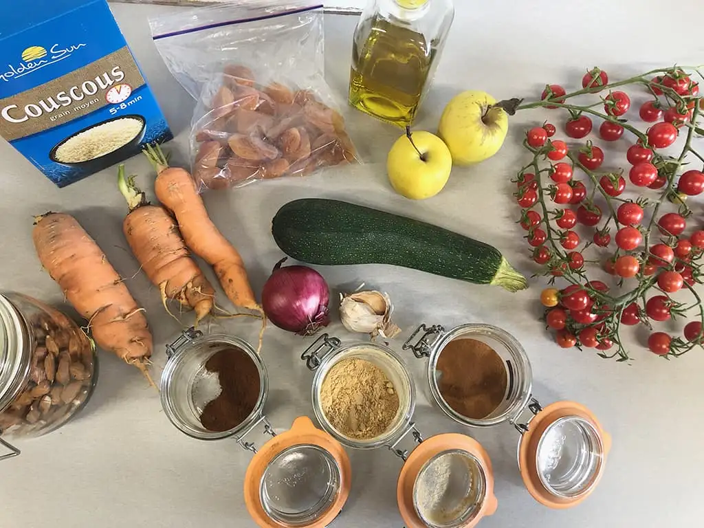 Kruidige couscous met geroosterde tomaatjes ingrediënten