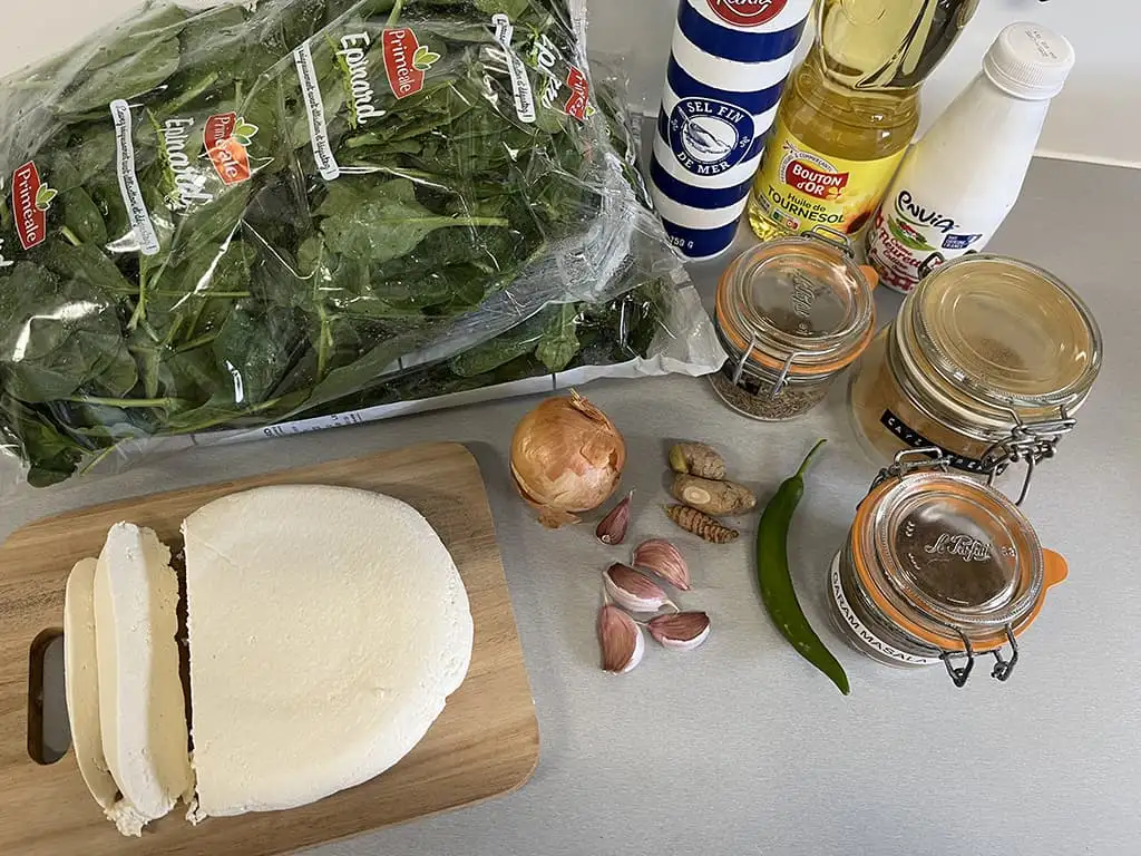 Palak paneer ingrediënten