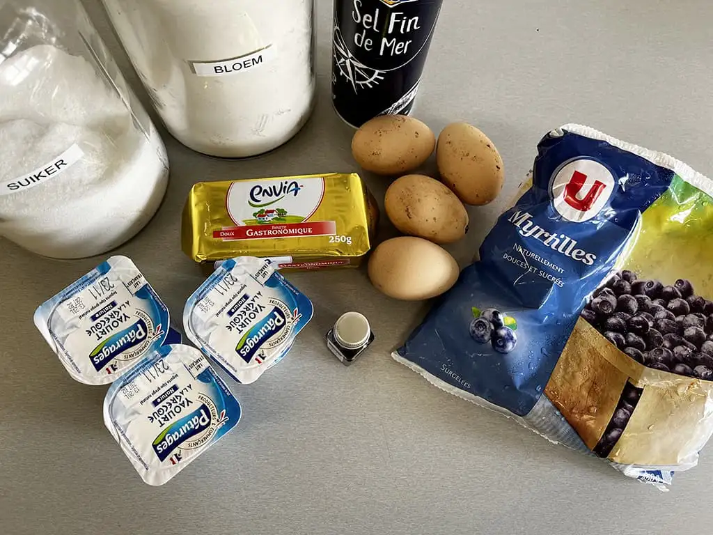 Blauwe bessentaart ingrediënten