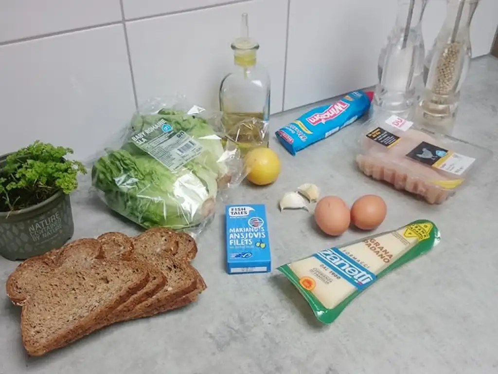 Klassieke caesar salade ingrediënten