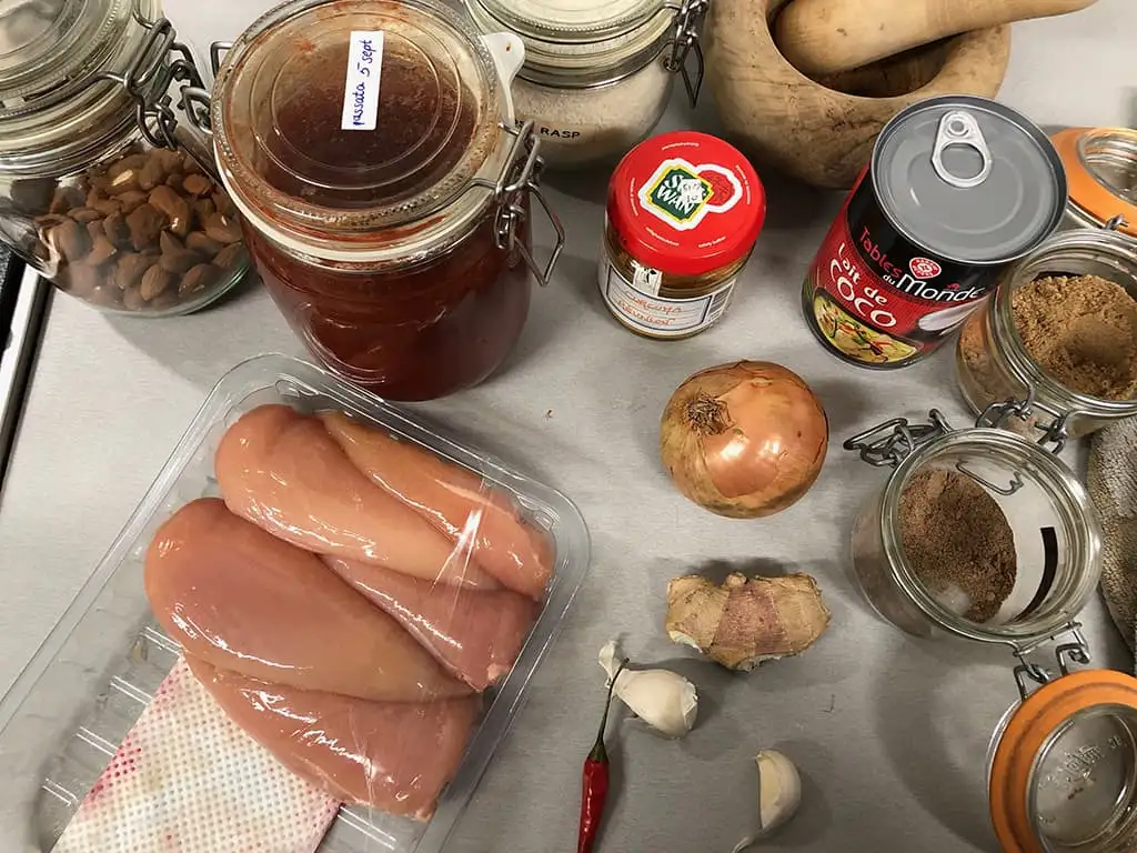 Indiase kip Korma ingrediënten