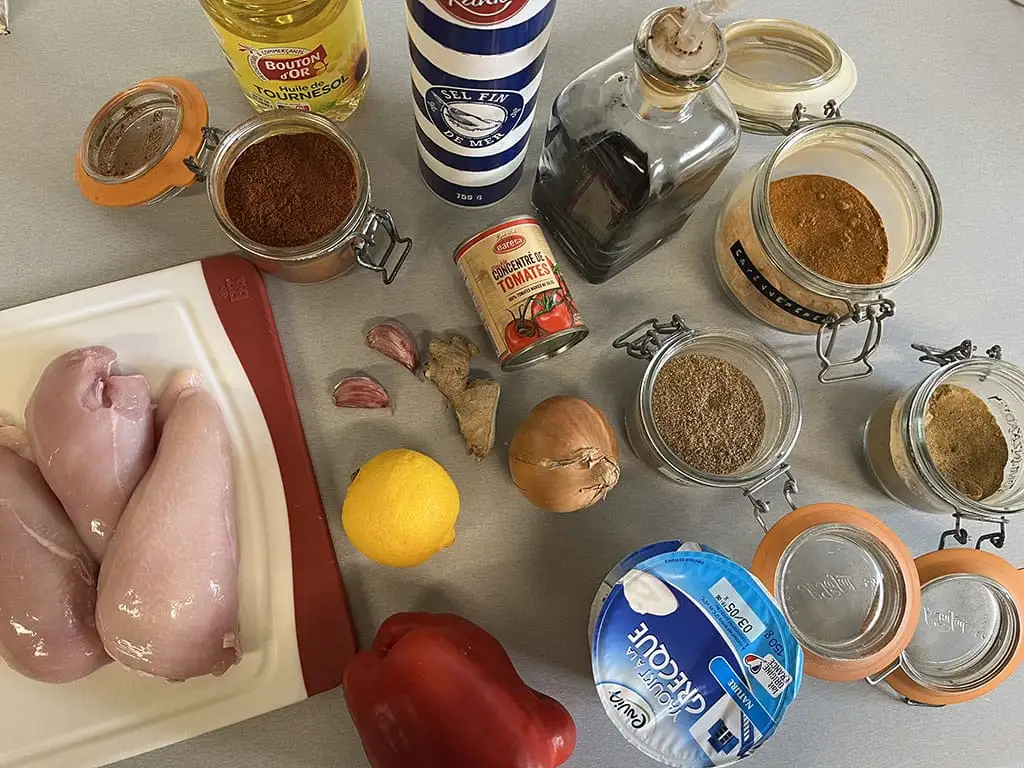 Kip tandoori zonder pakje ingrediënten