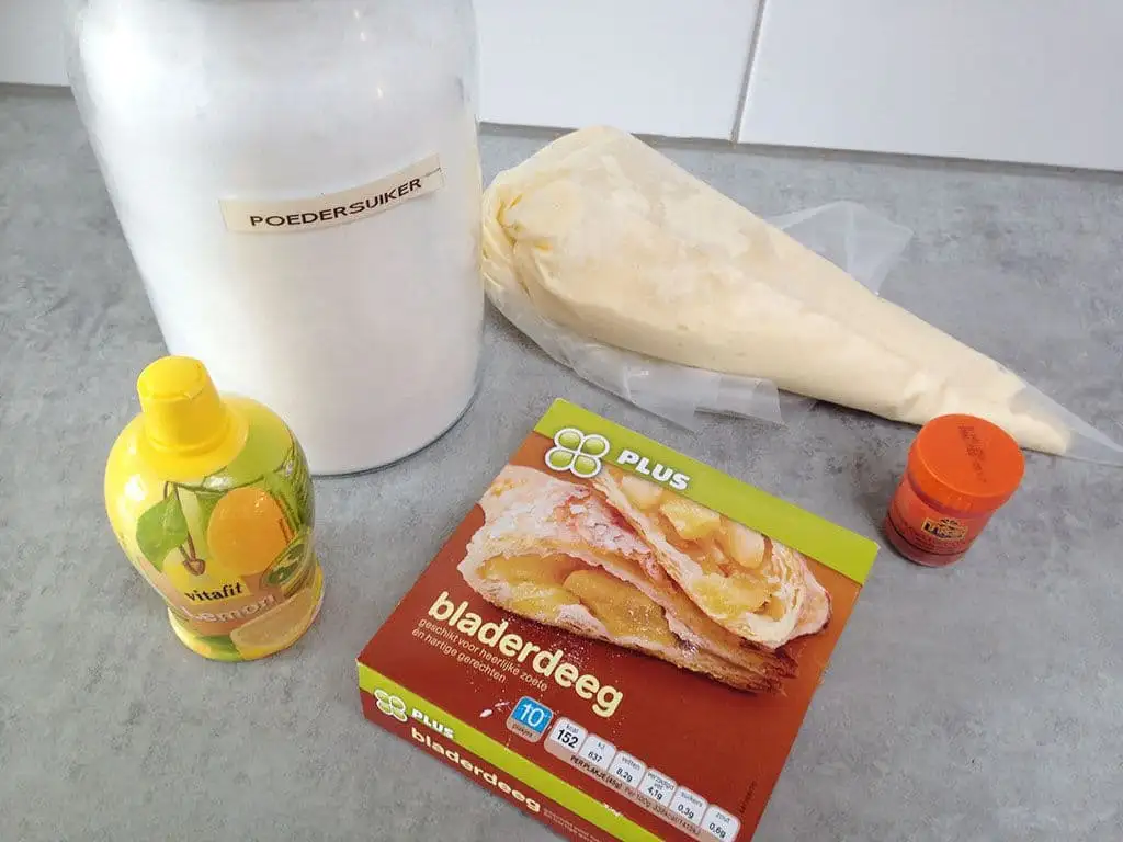 Oranje tompouce ingrediënten