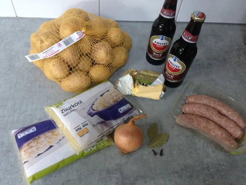 Zuurkool gestoofd in donker bier ingrediënten