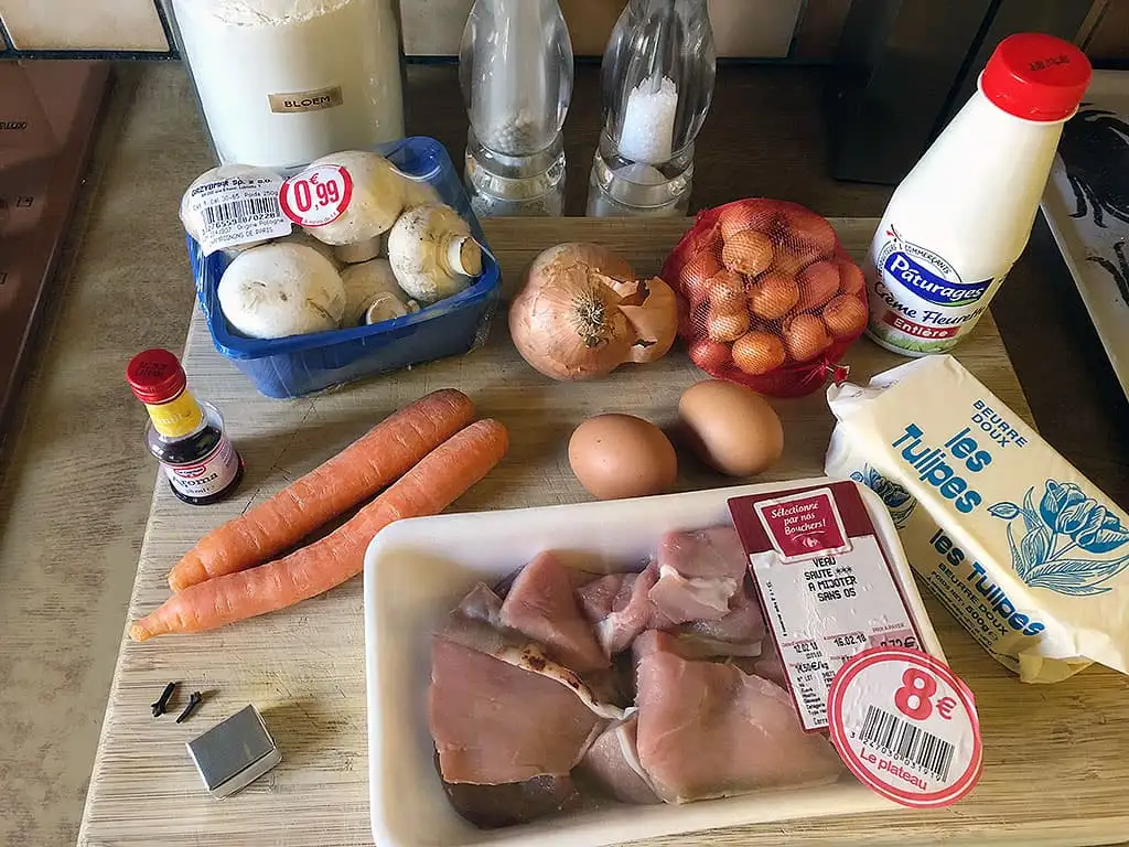 Kalfsstoof met vanille - Blanquette de veau à la vanille ingrediënten