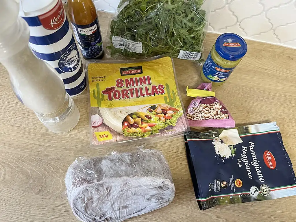 Carpaccio wraps ingrediënten