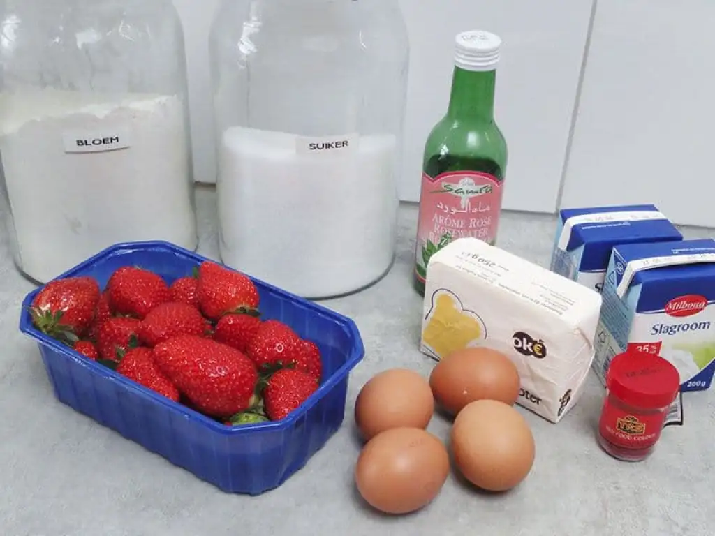 Eclairs met aardbeien ingrediënten
