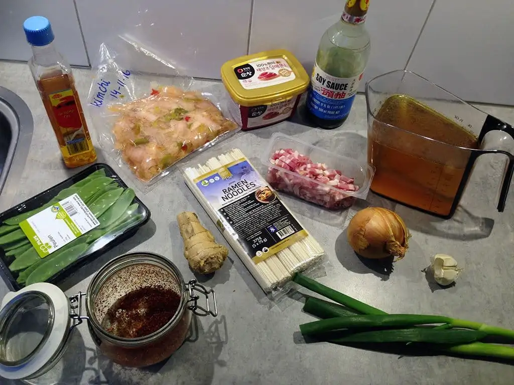 Kimchi noedels ingrediënten