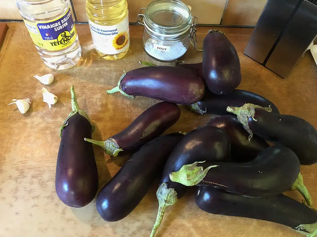 Melanzane sott'olio - Ingemaakte aubergines ingrediënten