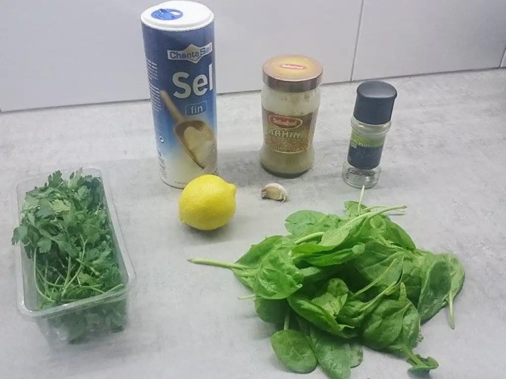 Groene tahini saladedressing ingrediënten