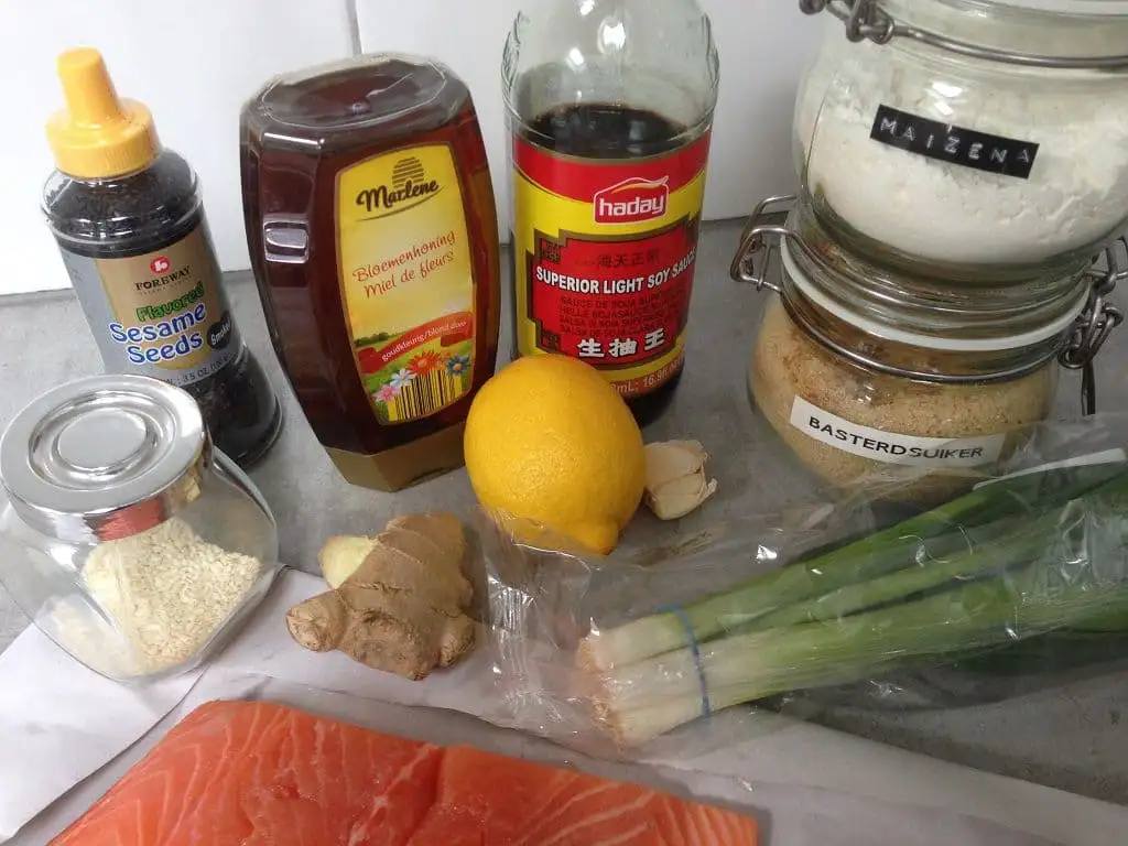 Zalm teriyaki ingrediënten