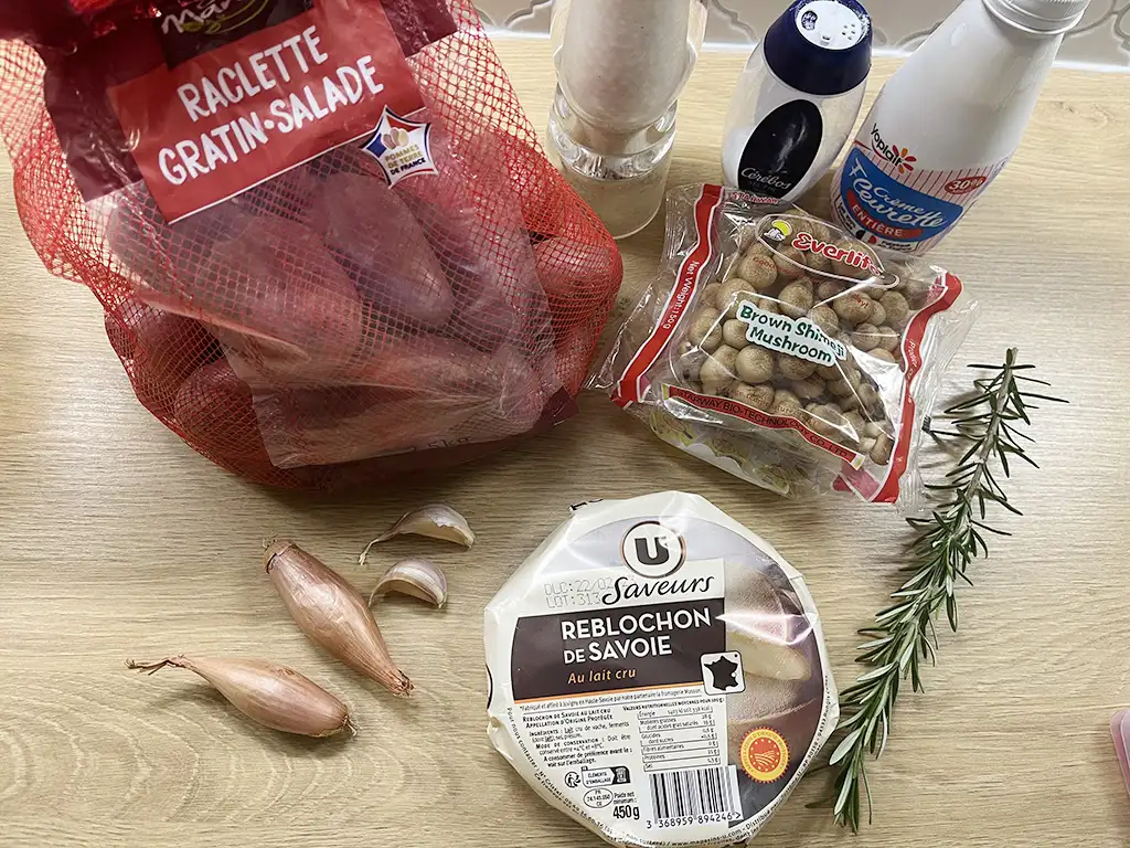 Vegetarische tartiflette ingrediënten