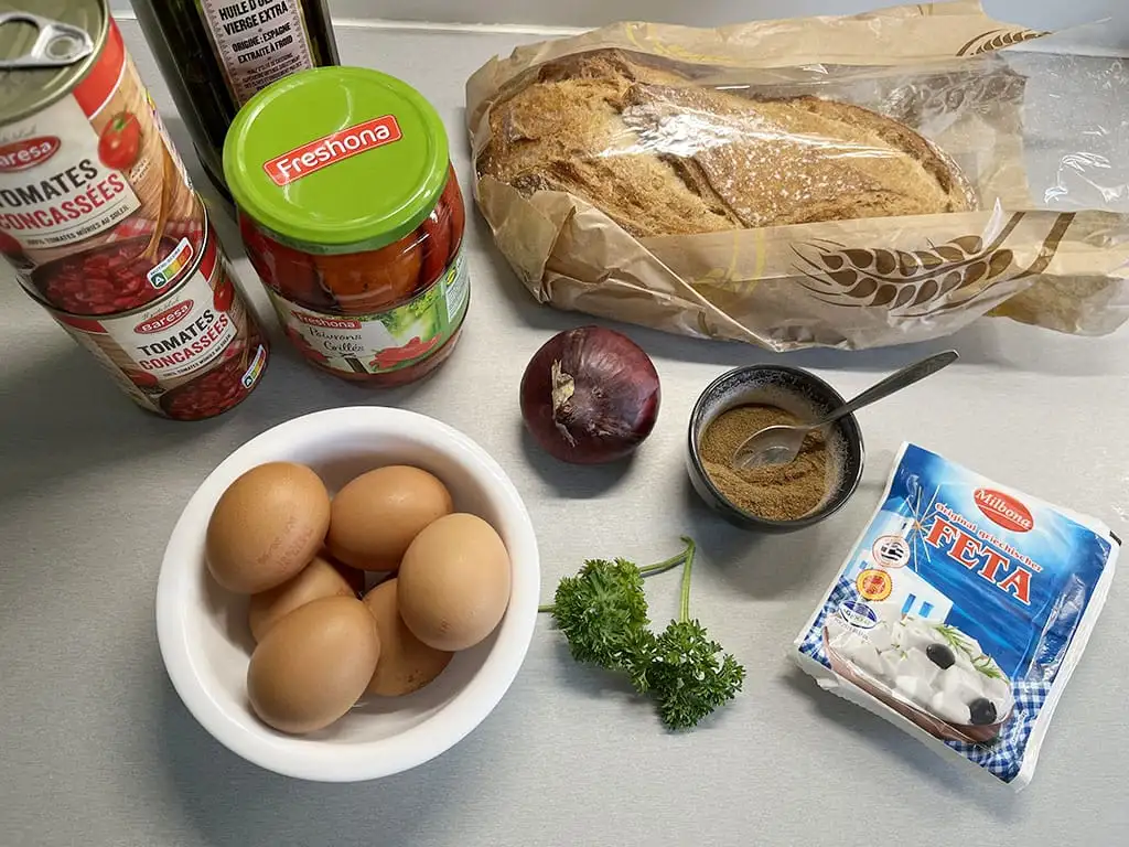 Shakshuka met feta ingrediënten