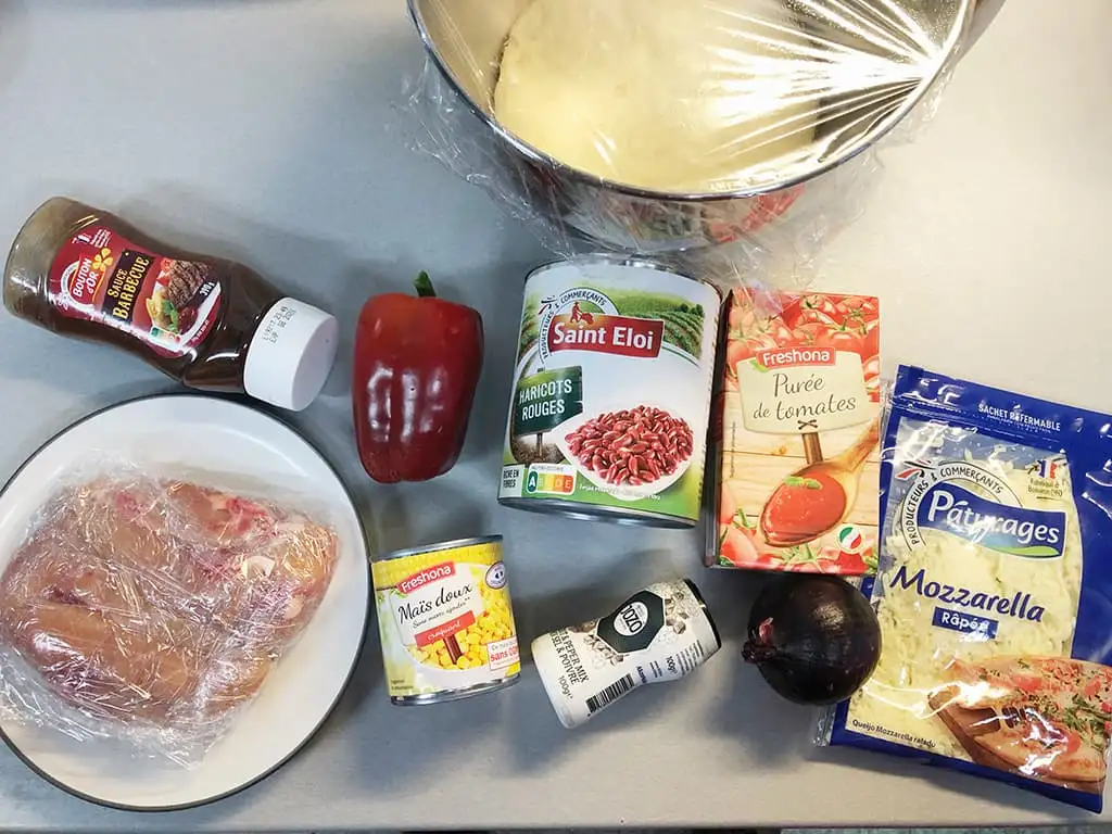 Barbecue kip pizza ingrediënten