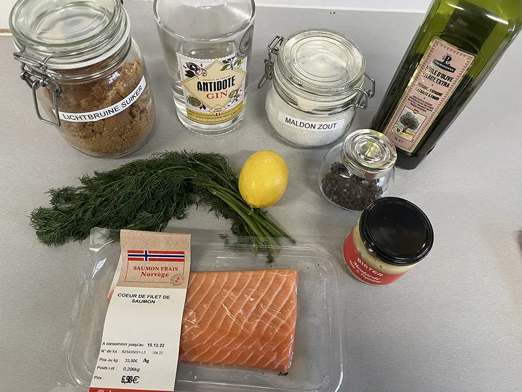 Gravad lax ingrediënten