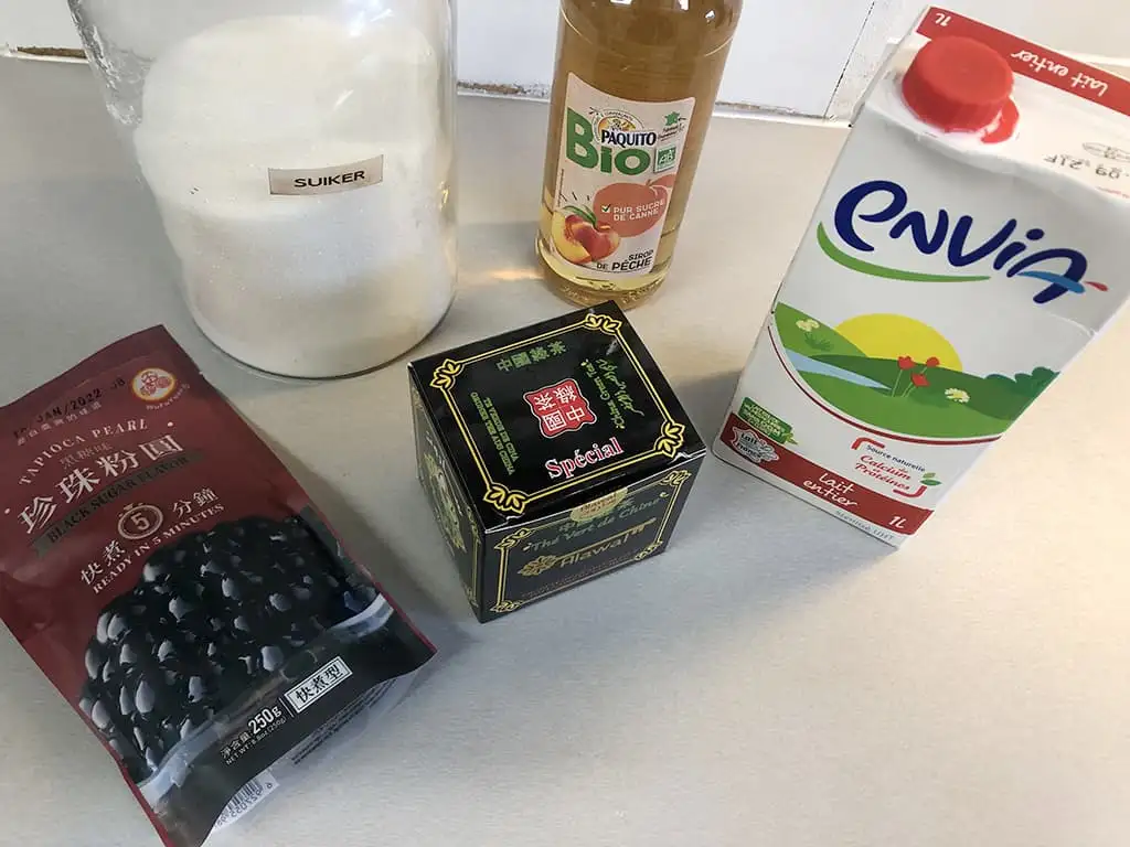 Perzik bubble tea ingrediënten