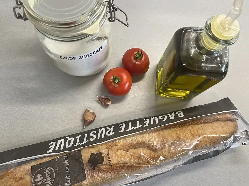Pan con tomate ingrediënten