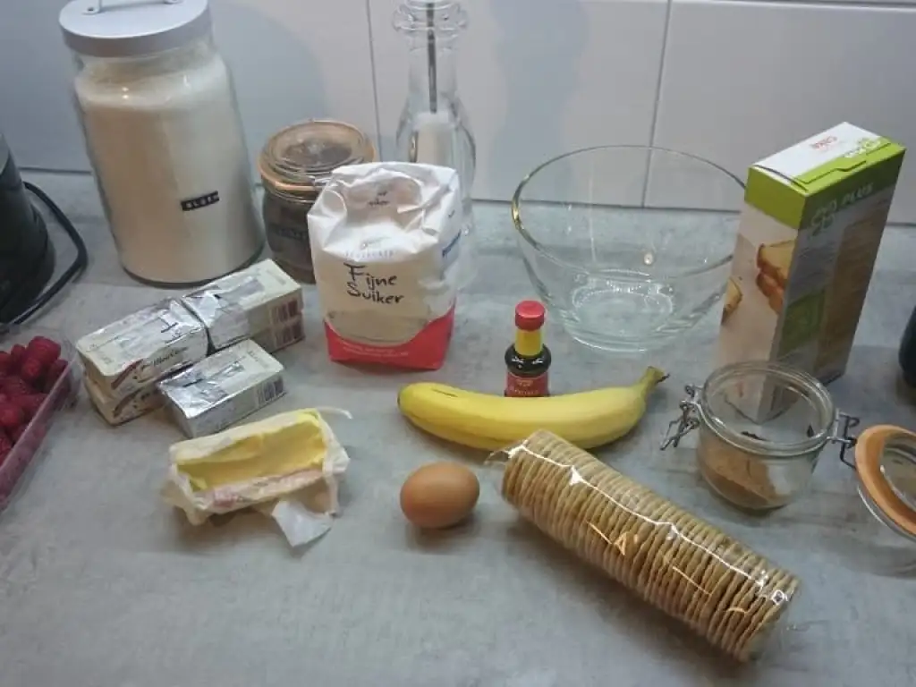 Mini bananen-frambozen cake ingrediënten