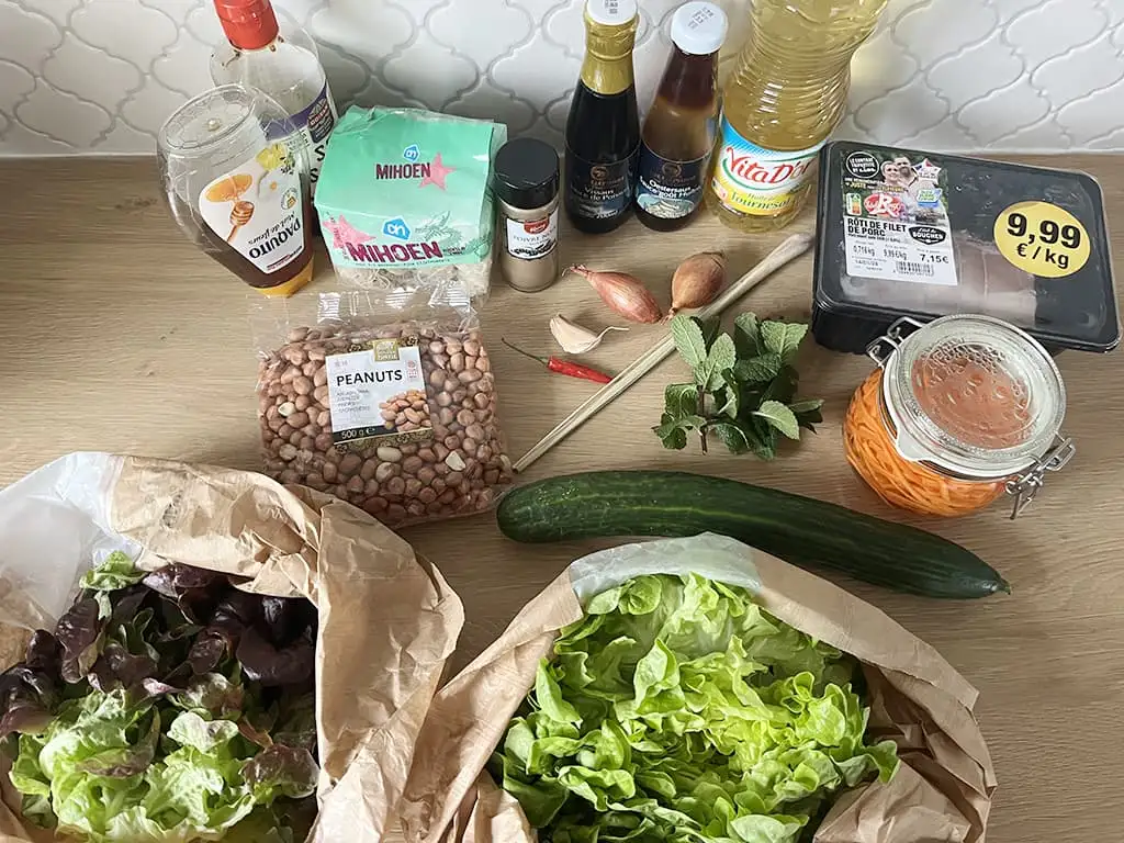 Bún thịt nướng ingrediënten