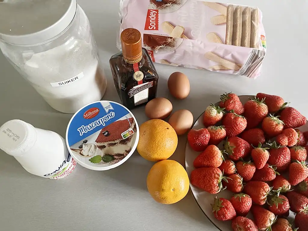 Aardbeien tiramisu ingrediënten