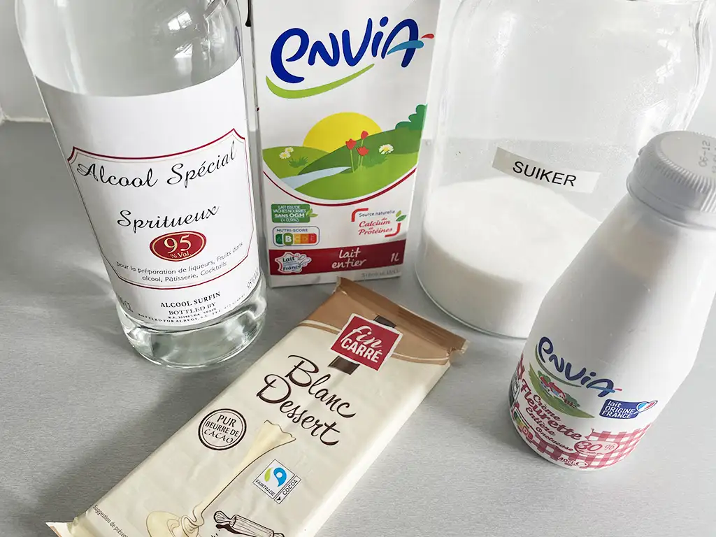 Witte chocolade likeur maken ingrediënten