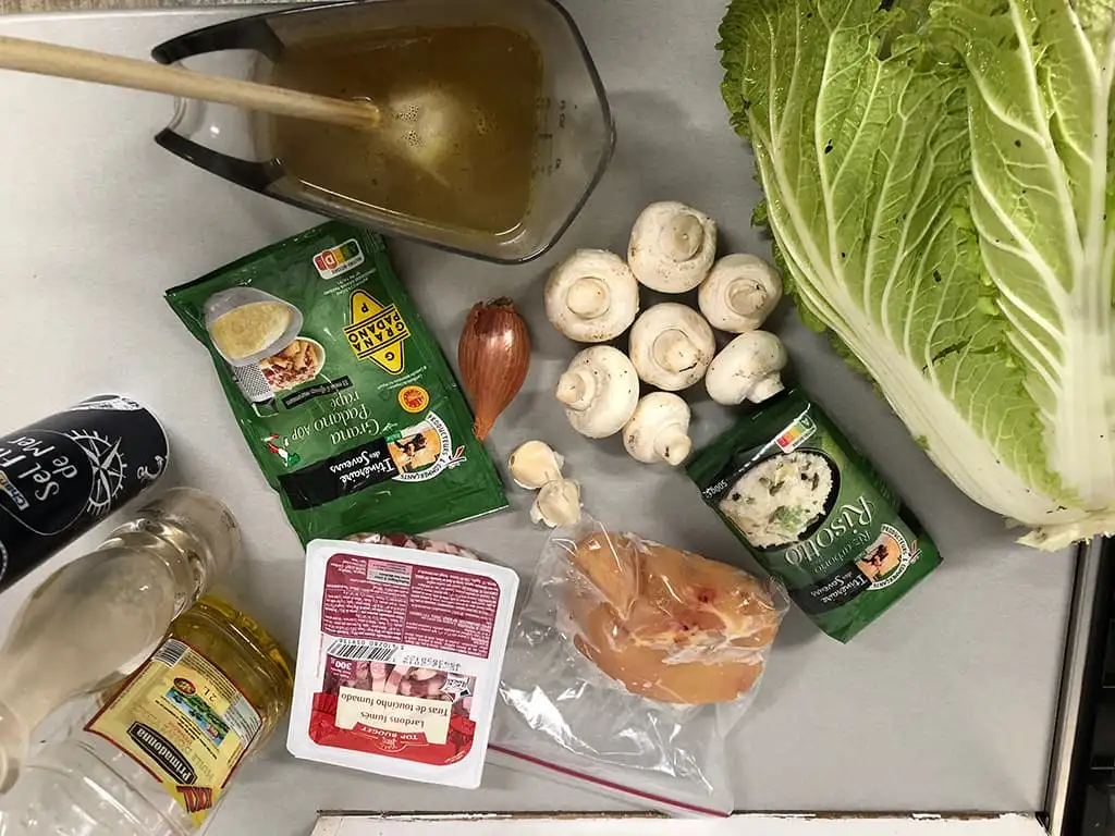 Risotto met kip en Chinese kool ingrediënten