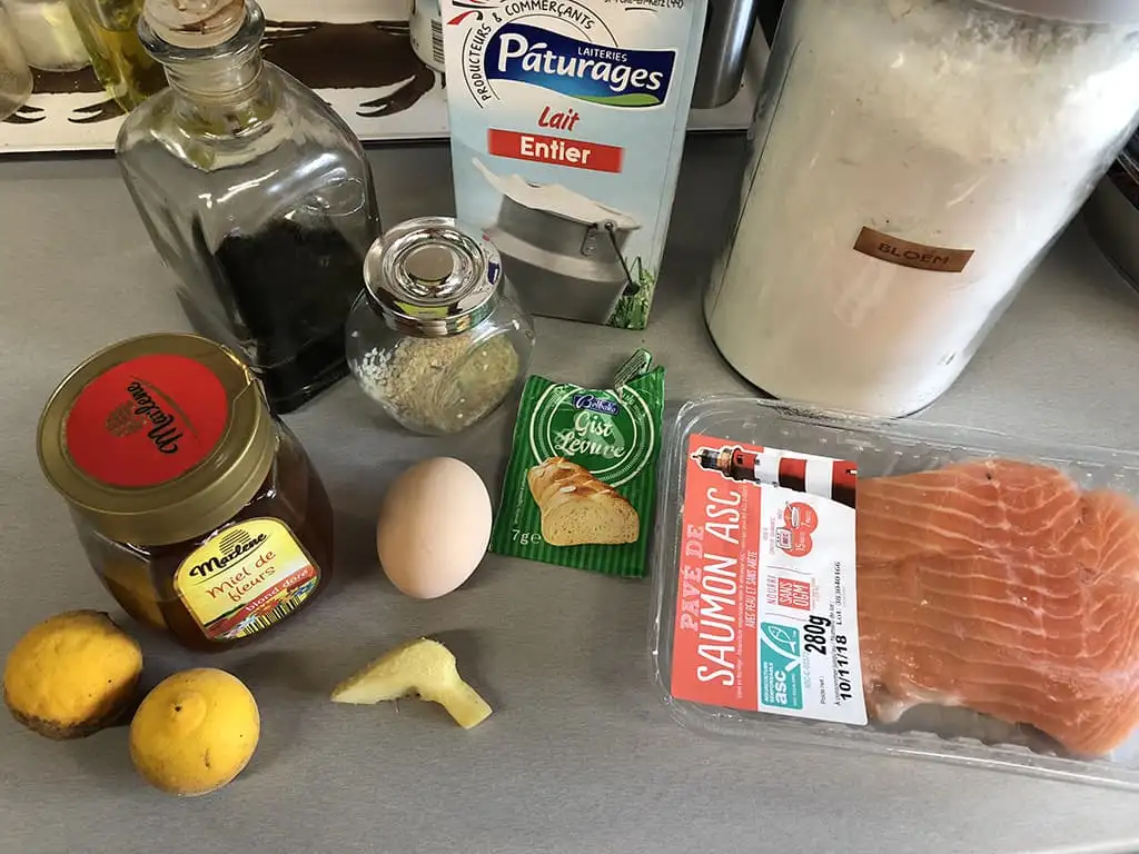 Blini's met zalm en yuzu ingrediënten