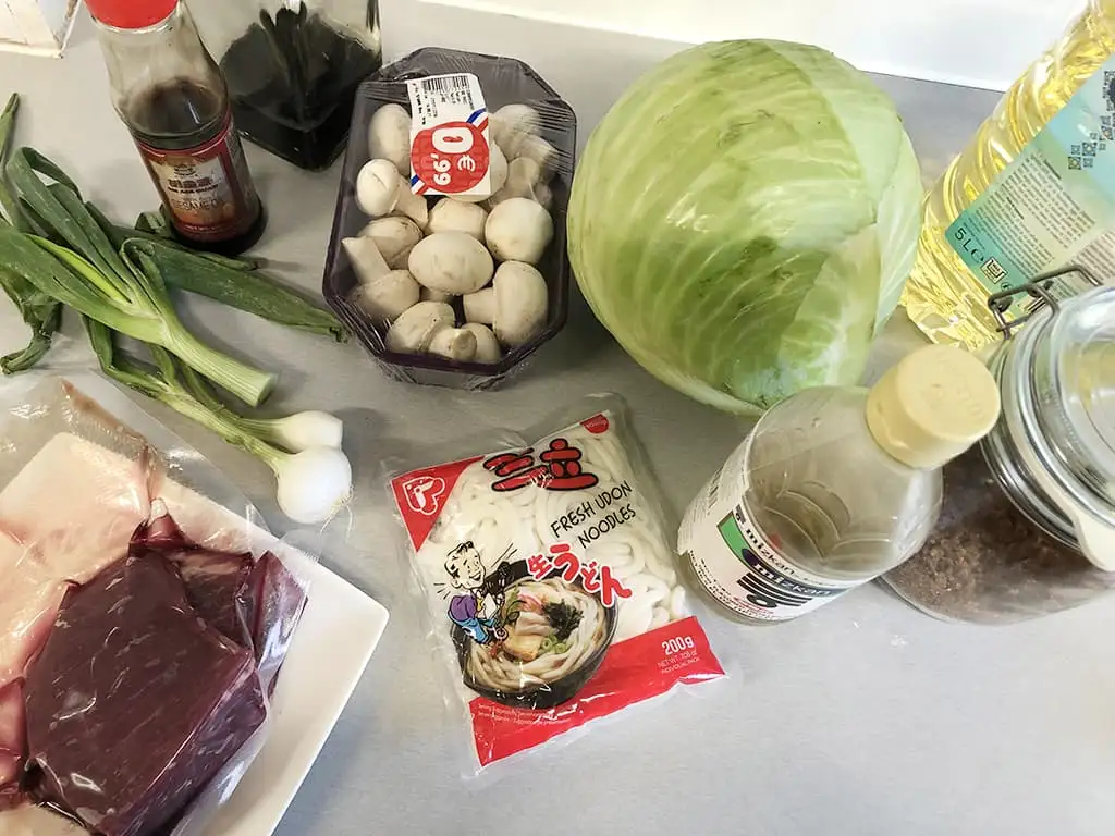 Yaki Udon ingrediënten