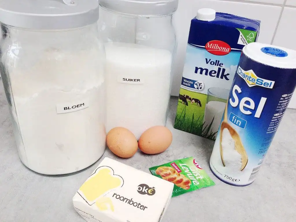 Zelfgemaakte brioche ingrediënten