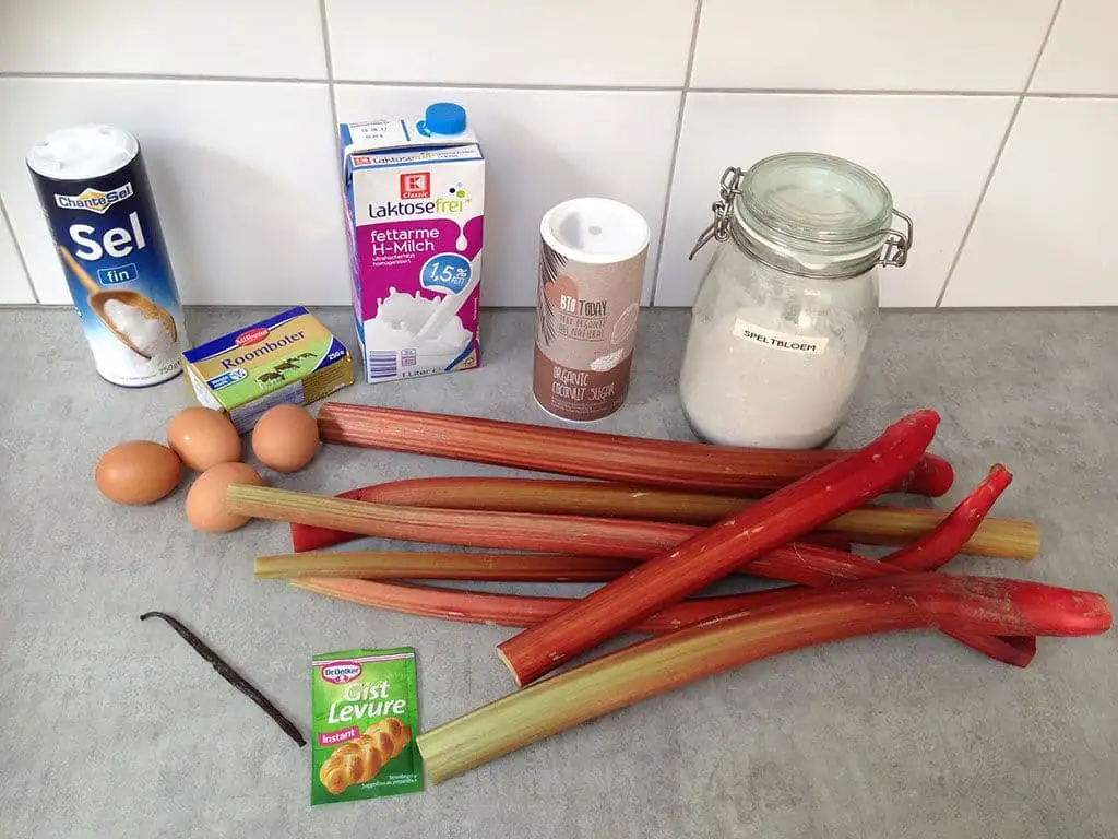 'Gezonde' rabarber schuim vlaai ingrediënten