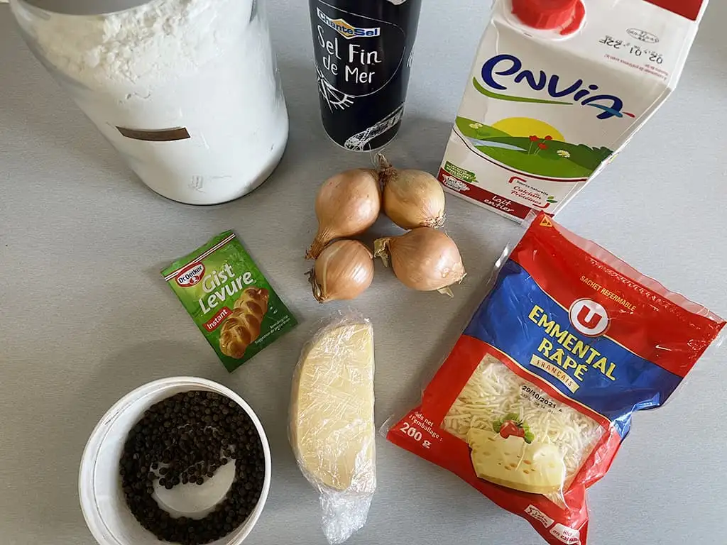 Kaas uienbrood ingrediënten